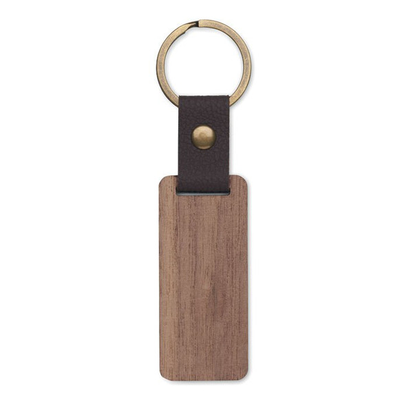 GiftRetail MO2369 - NAWKEY Porte-clés en noyer et PU