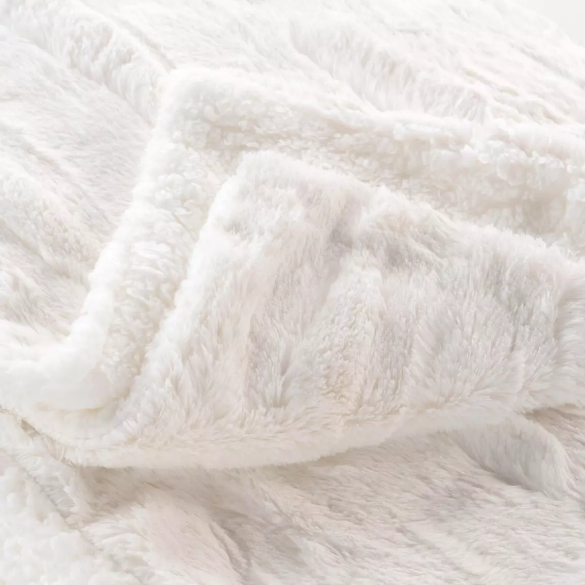 Plaid fausse fourrure (125 x 150 cm) Foxy Ecru
