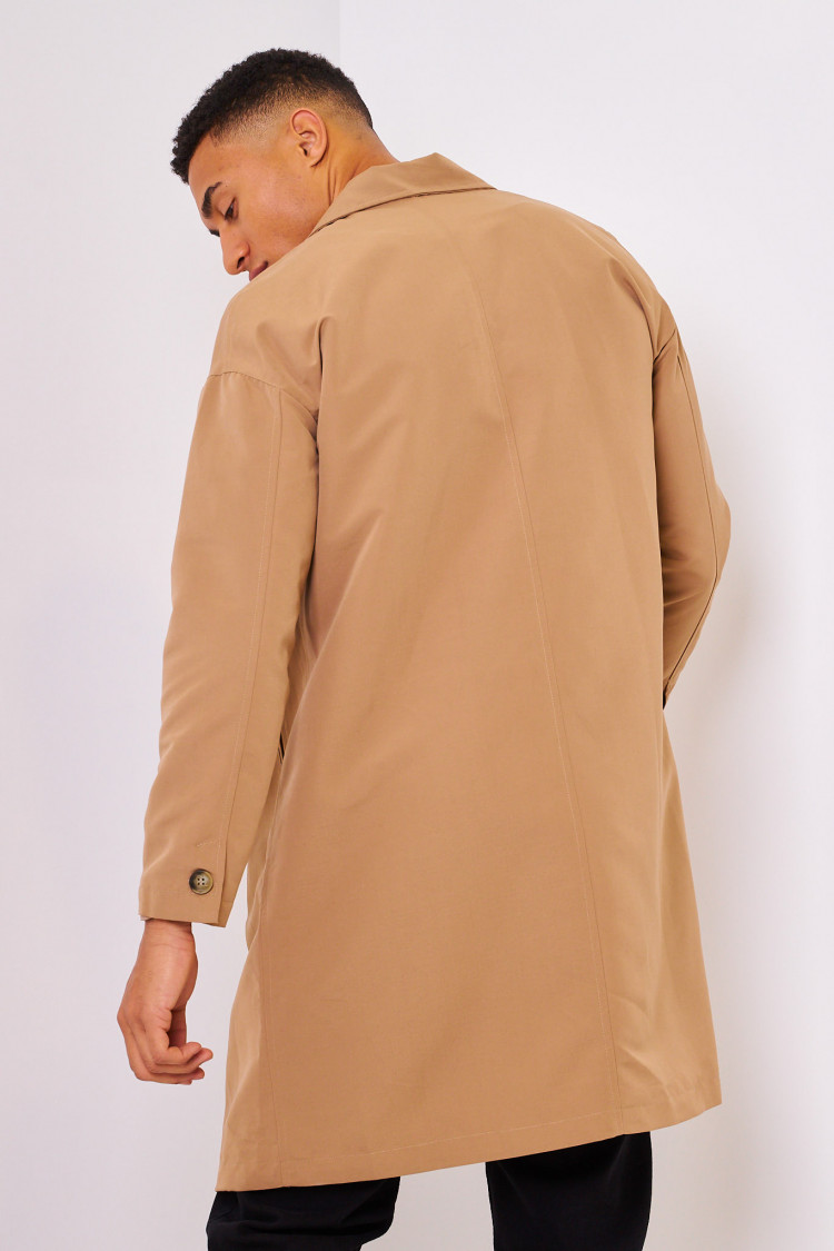 Manteau fin camel uni