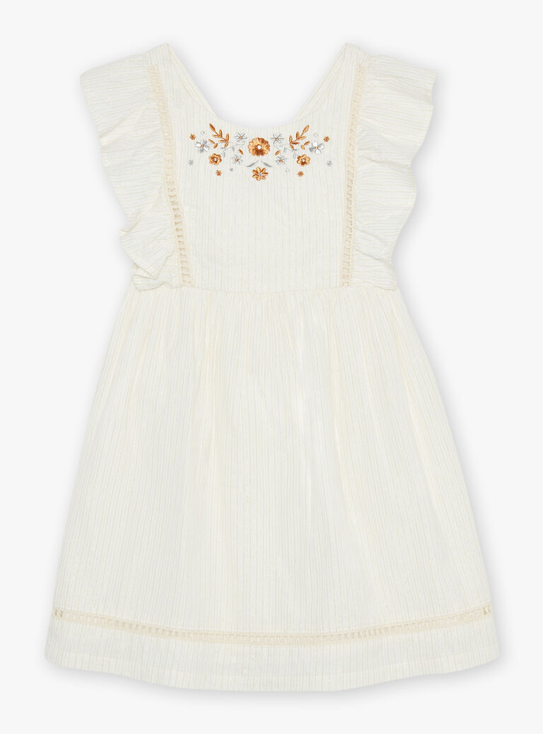 Robe à rayures jaune et écru