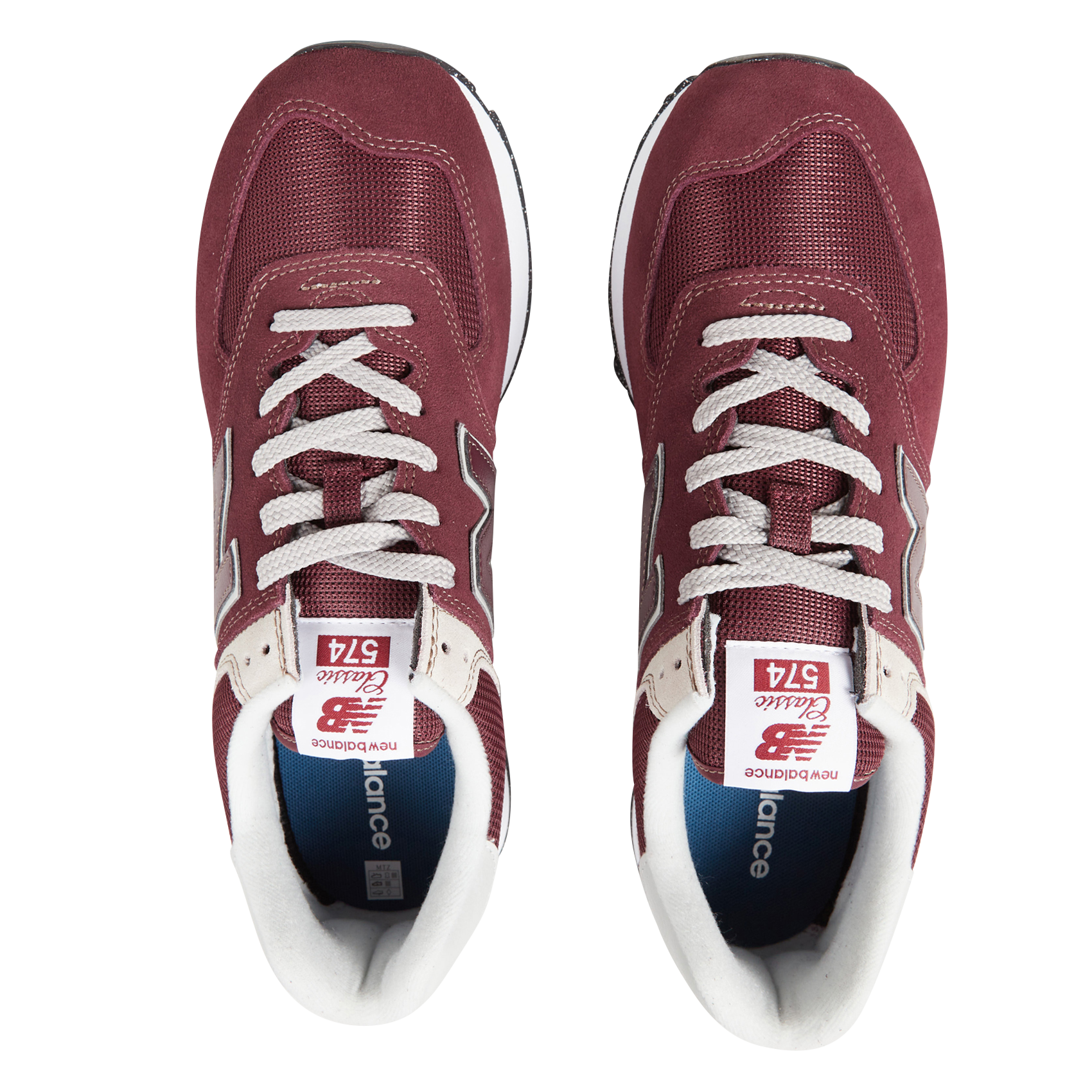 574 - Baskets en cuir velours et mesh | Rouge