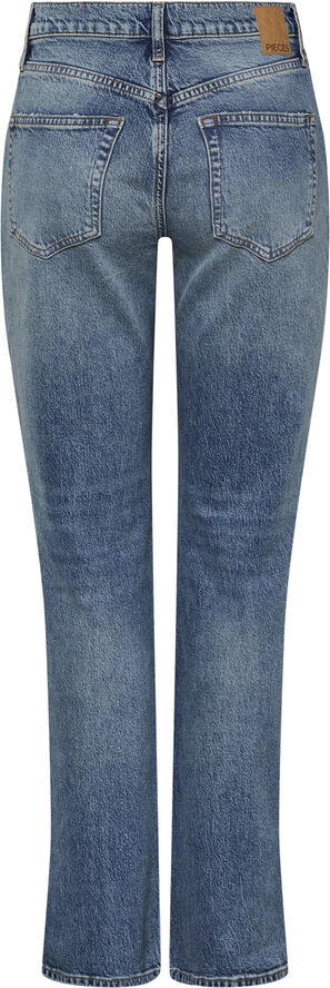 Pieces PCELAN NEW HW STRAIGHT SLIT JEANS M Blå