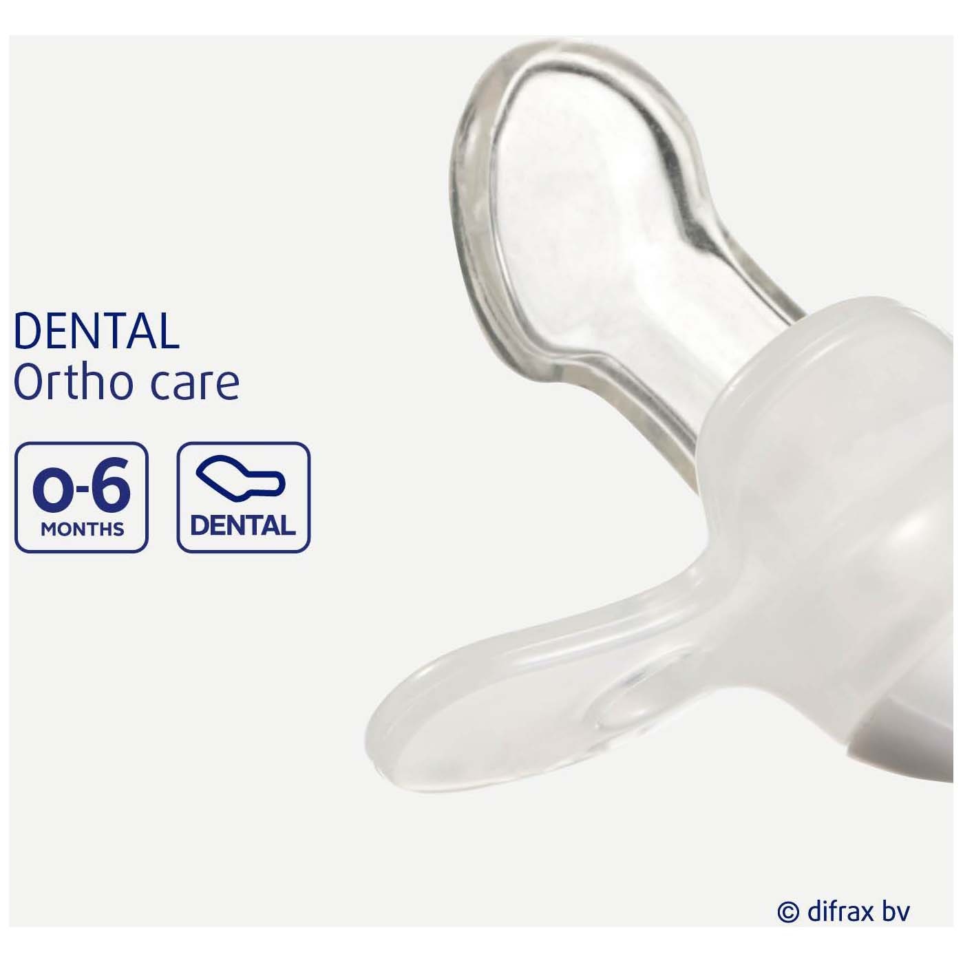 Difrax fopspeen Dental Pure 0-6m roze - Prénatal