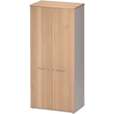 Armoire haute JAZZ+ - L80 x H183 x P48 - 2 portes - 4 étagères - Hêtre ambré