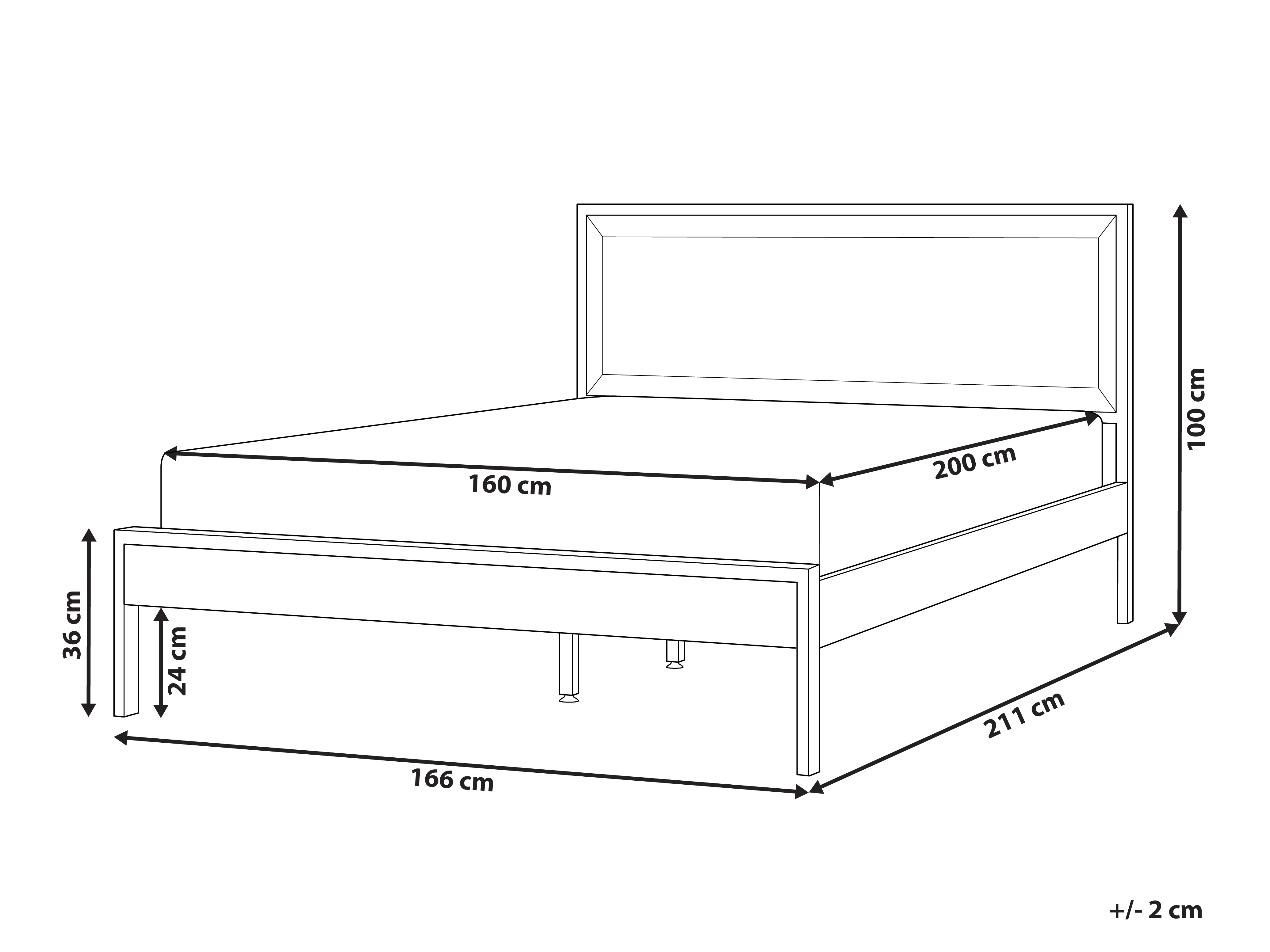 Bed ERVILLERS 160 x 200 cm Natuurlijk acaciahout
