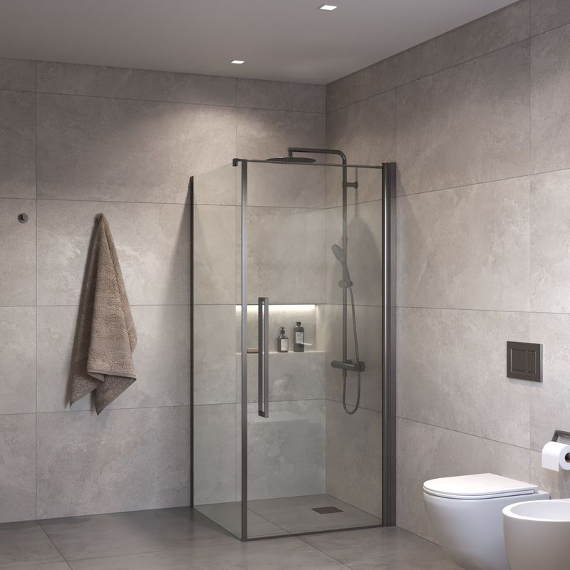Sanivo - Suno - Douchecabine - Helder Glas - Gunmetal Profiel