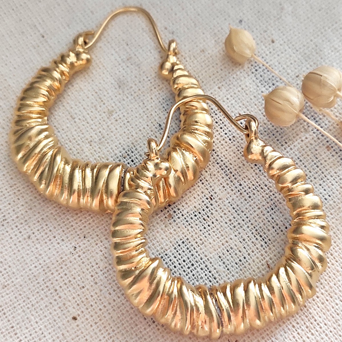 Boucles d'oreilles - Laiton plaqué or