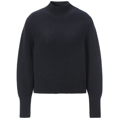Damen-Grobstrickpullover, Dunkelblau