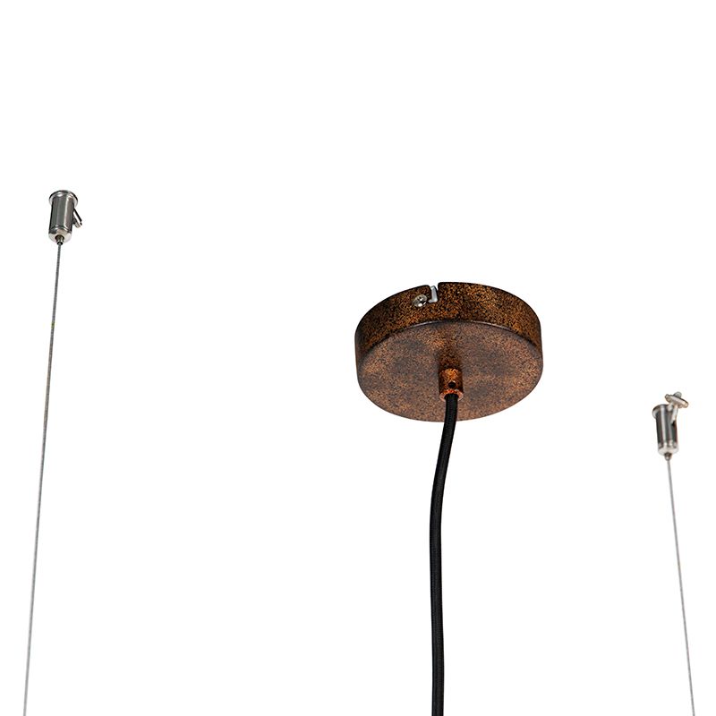 Industriële hanglamp roestbruin 4-lichts - Cage