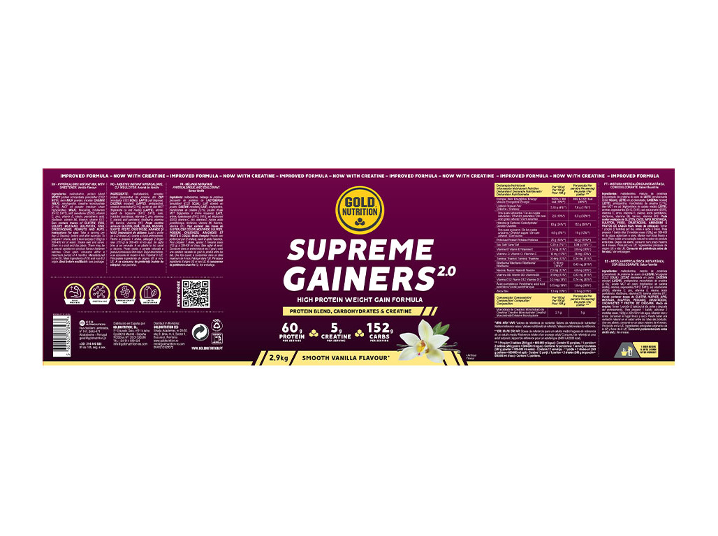 SUPLEMENTO GOLDNUTRITION SUPREME GAINER BAUN. 2.9 KG