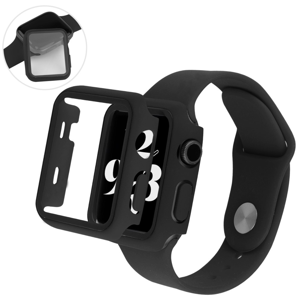 Apple Watch (45 mm) Hardcase Bumper   Display Schutzglas - Schwarz