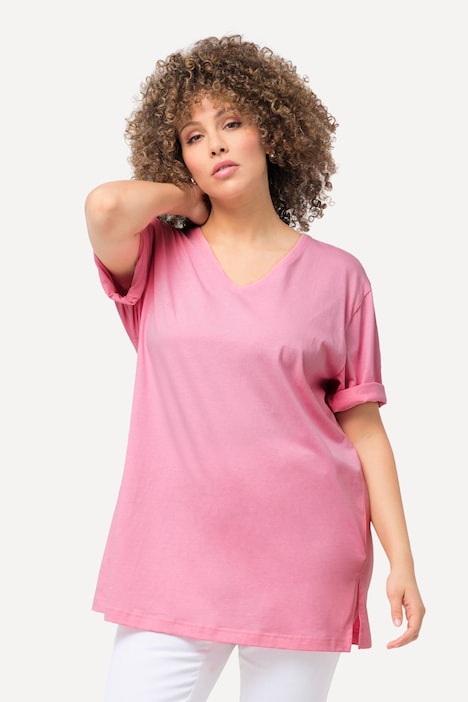 T-Shirt, V-Ausschnitt, Relaxed, Halbarm