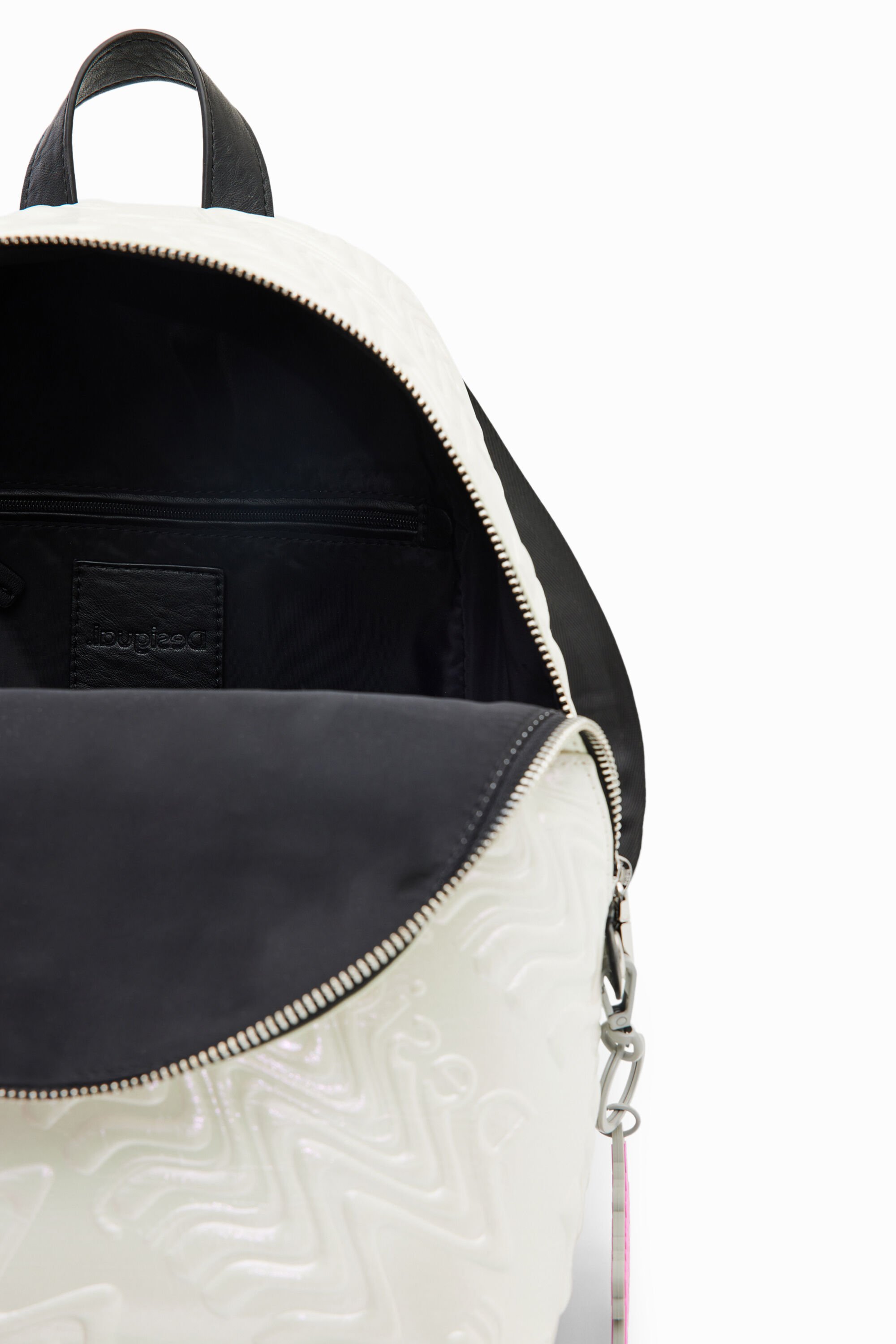 Petit sac à dos iridescent logos