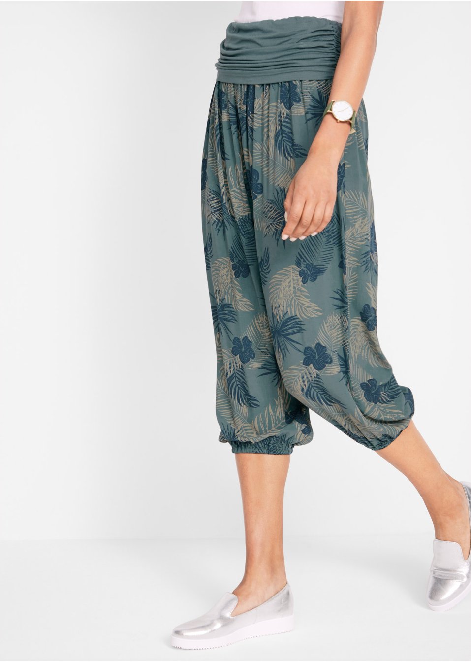 Pantalon 3/4 à taille confortable, Loose-Fit