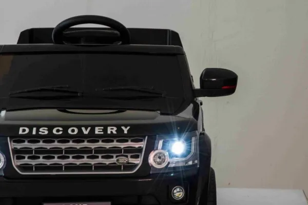 Land Rover Discovery elektrisk børnebil sort   fjernbetjening   EVA-hjul   langsom start   MP3-radio