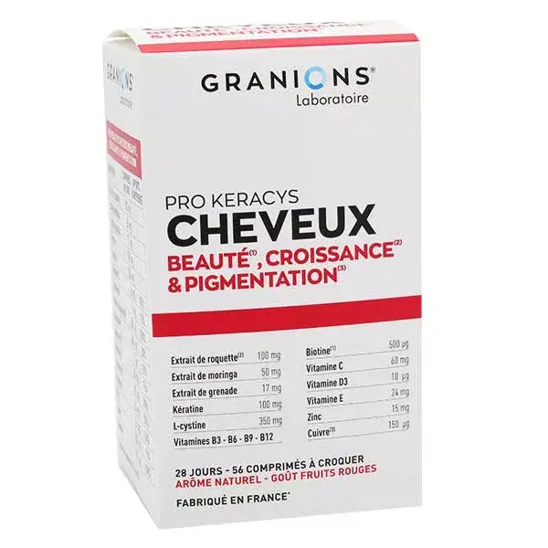 Granions Pro Keracys Cabelo Beleza e Crescimento 56 Comprimidos Mastigáveis