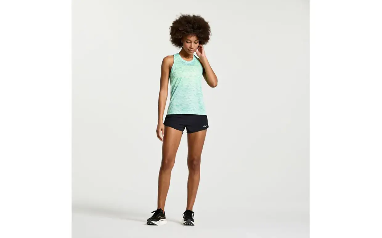 Saucony Stopwatch Graphic Hardloop Singlet Groen Dames