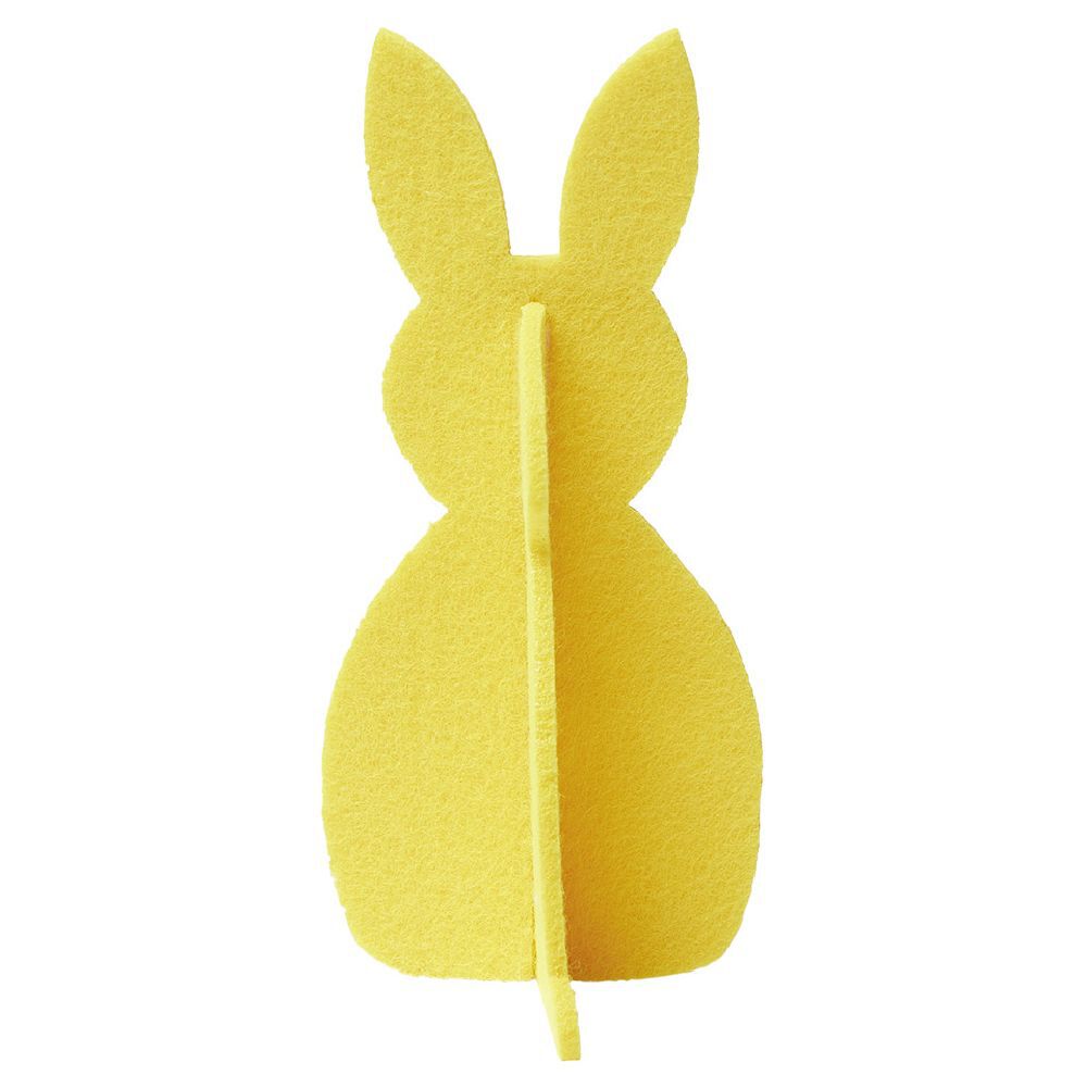 Lapin origami à poser déco Pâques feutrine Ø7,5xH15cm x3
