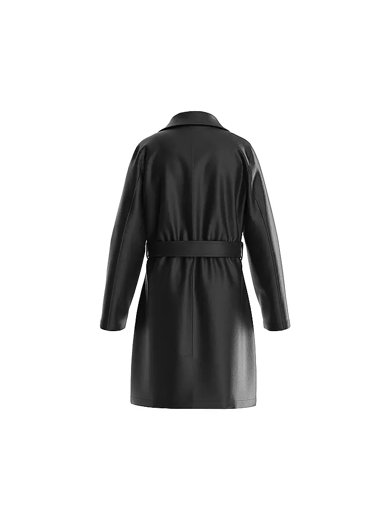 GUESS Mädchen Trenchcoat in Lederoptik  schwarz