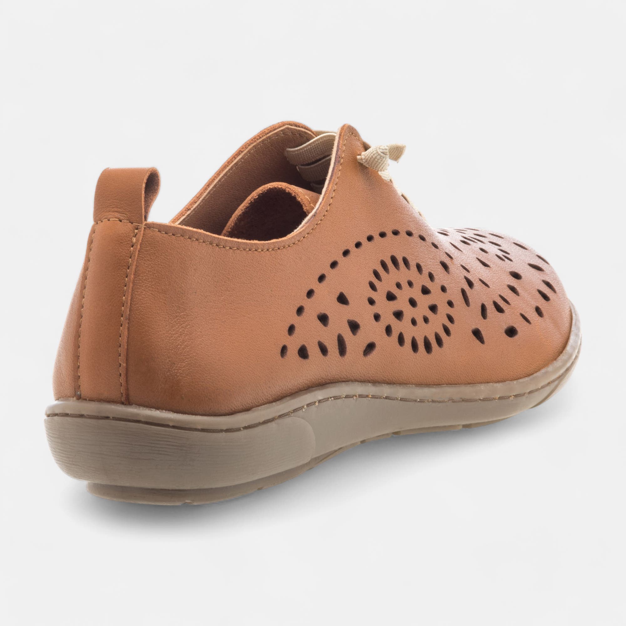 Baskets basses Femme en cuir cognac
