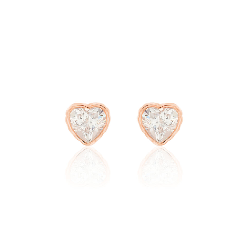 Boucles D'oreilles Puces Kadidjatou Or Rose Oxyde De Zirconium