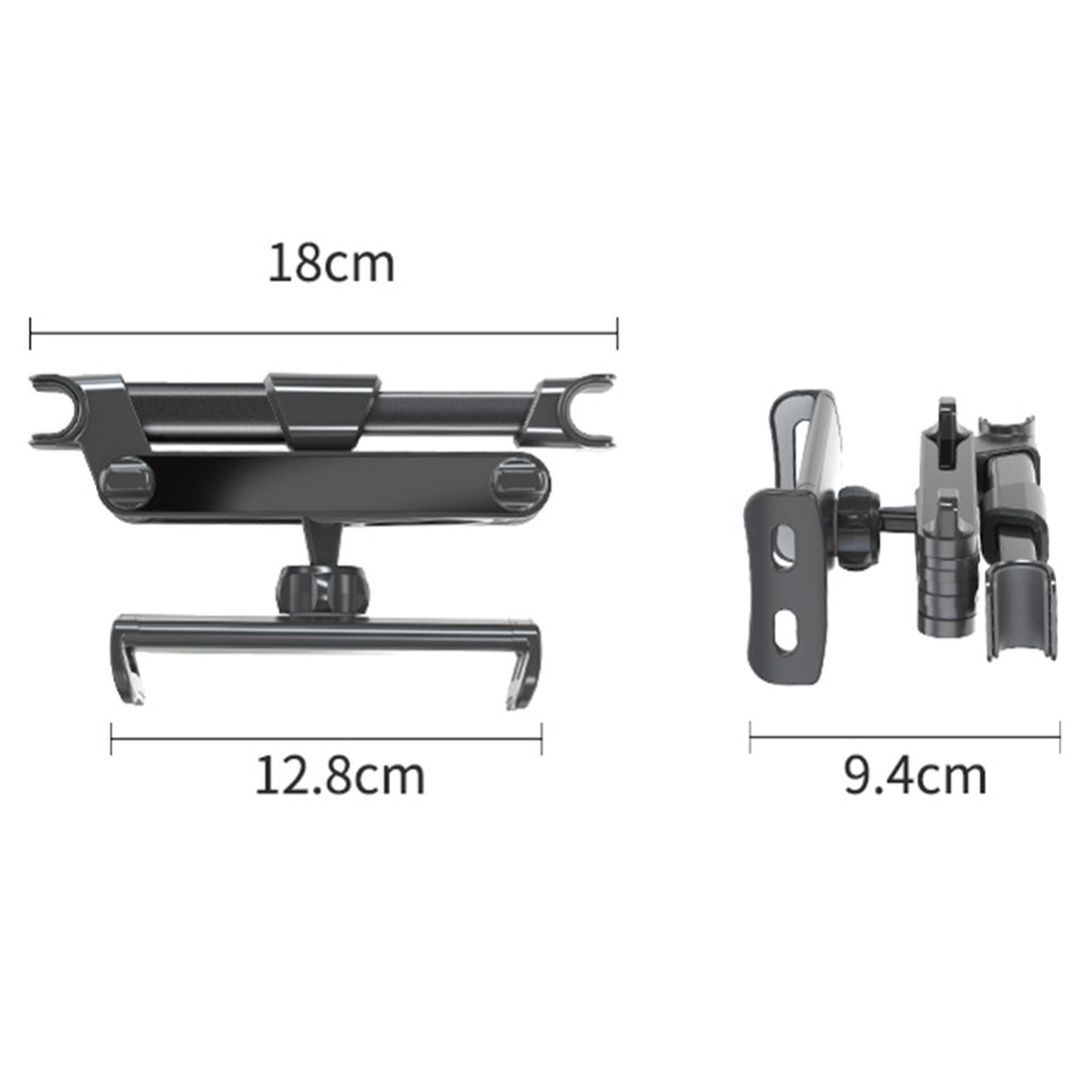 Universal Auto KFZ Rücksitz Kopfstützen Halterung für Smartphones / Tablets 12-19cm - Schwarz