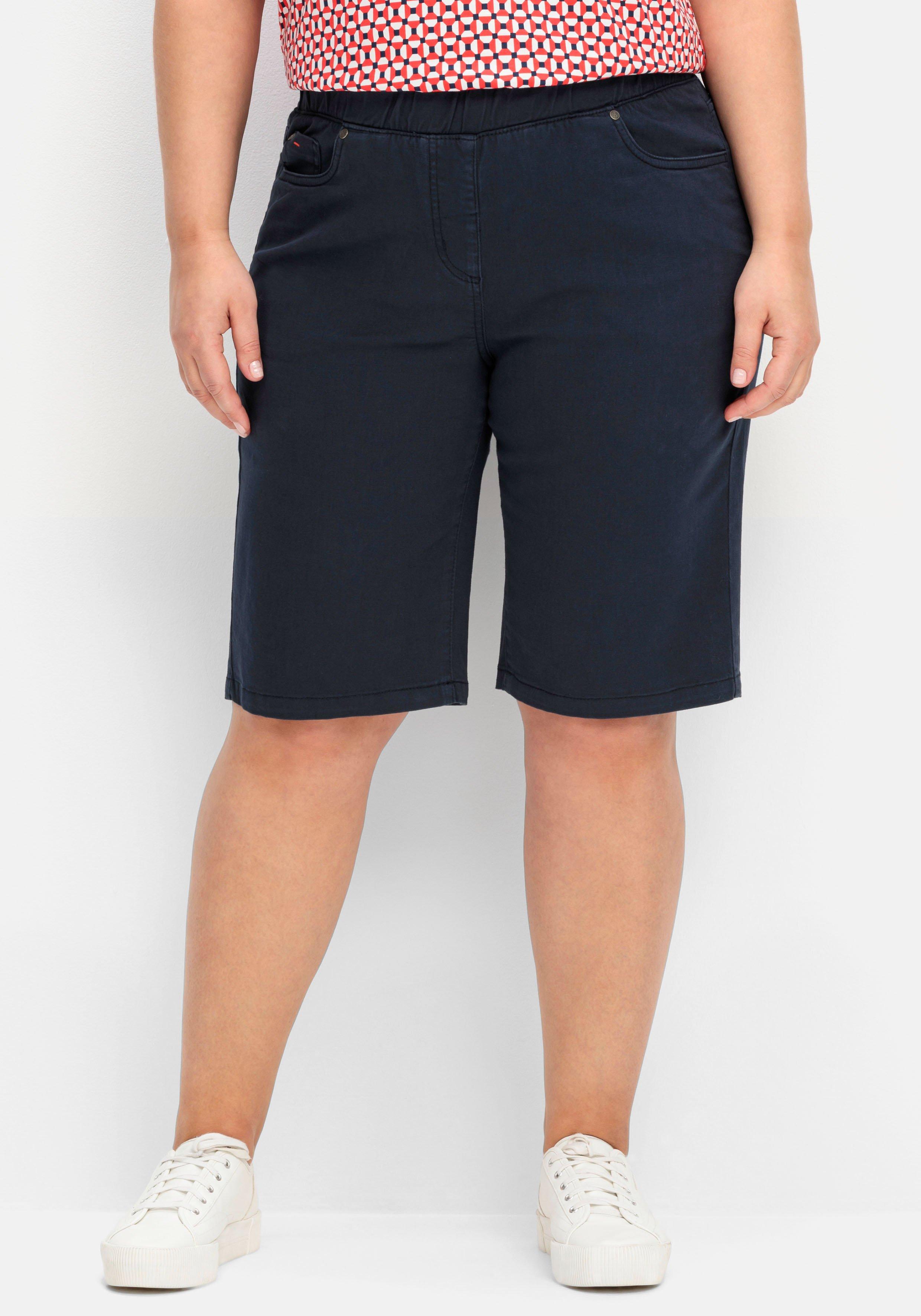 Twill-Bermudas in 5-Pocket-Form, mit Gummizugbund
