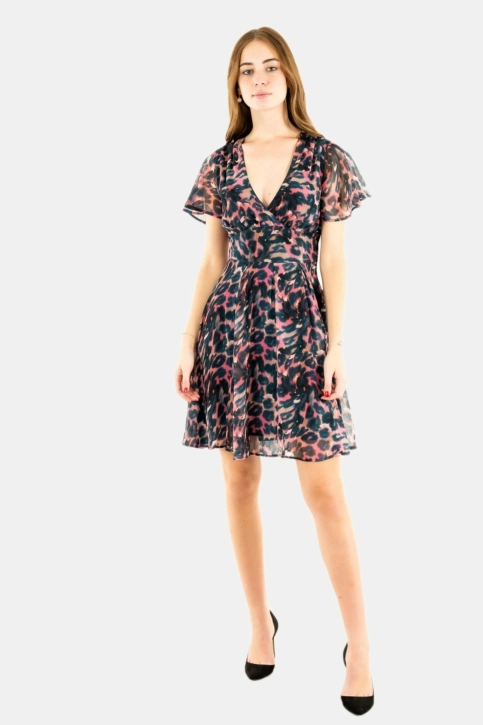 robe guess jeans lavinia p71z soft watercolor leop