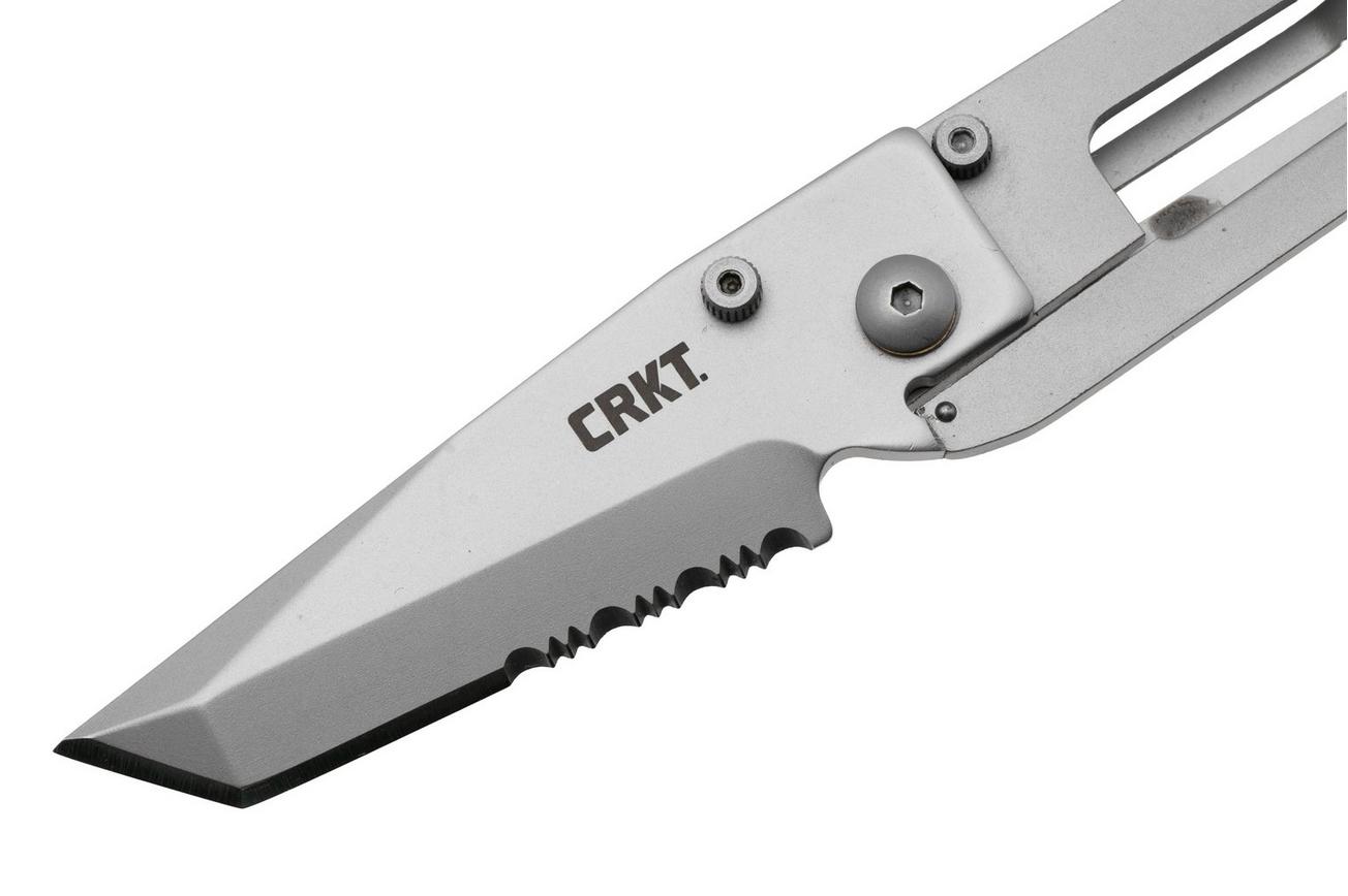CRKT K.I.S.S. 5510, Bead Blasted 420J2, Stainless Steel partly serrated zakmes, Ed Halligan design