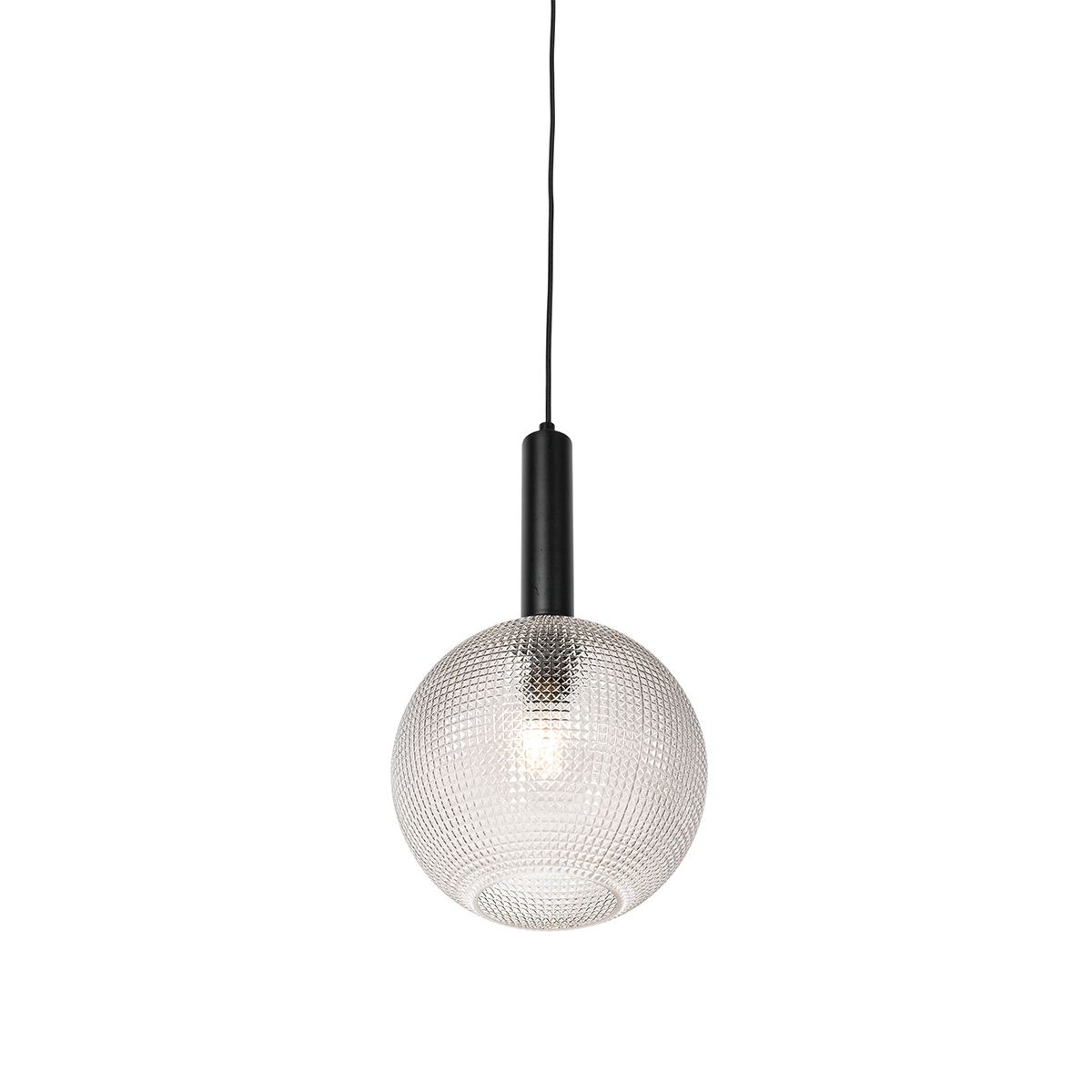 Design hanglamp zwart met smoke glas - Chico
