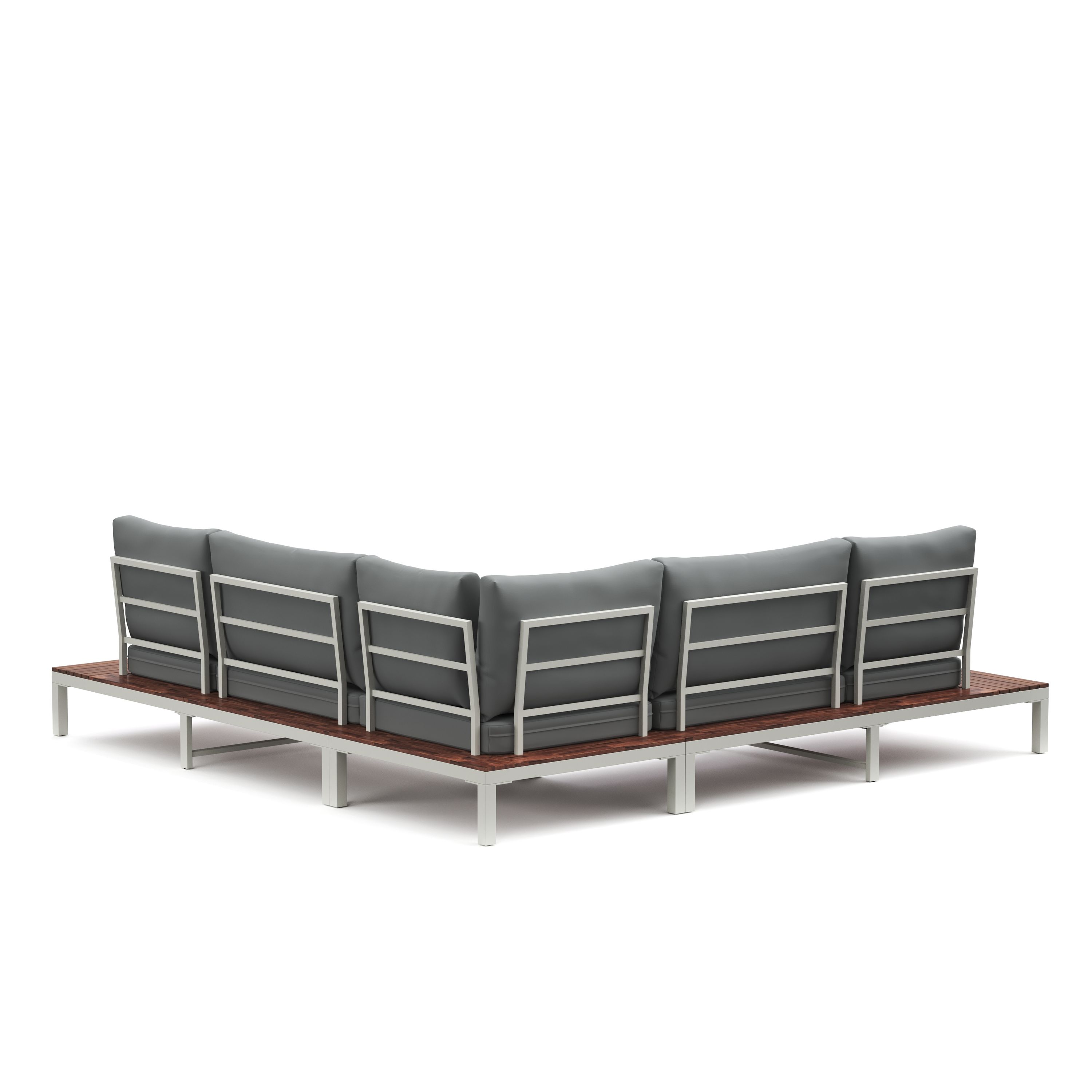 Lounge SANTANA hellgrau/natur/weiss
