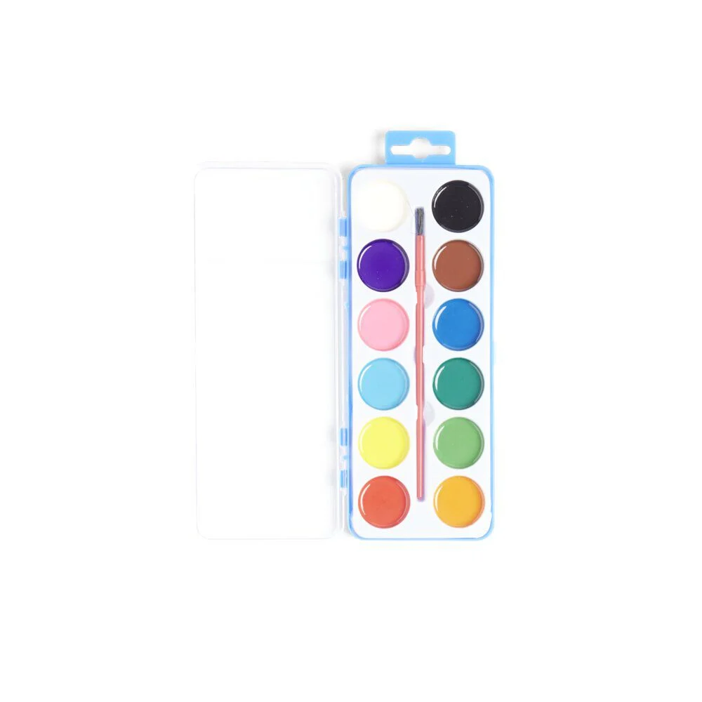Palette de peinture avec pinceau 12 couleurs