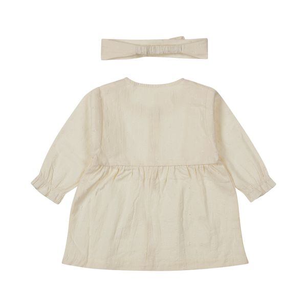 Dirkje Jurk Lange Mouw + Haarband Off White