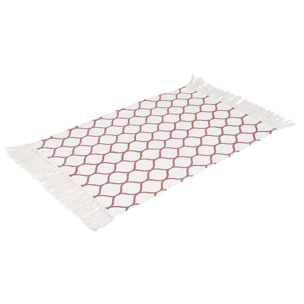 Tapis rectangulaire à franges 100% coton 60x90cm
