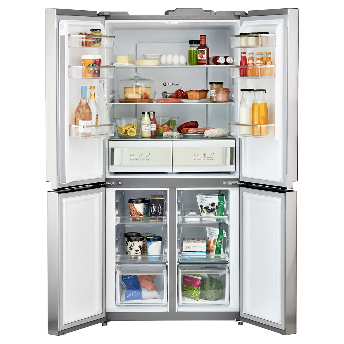 Kühl-/ Gefrier-Kombination Food Center Silber
