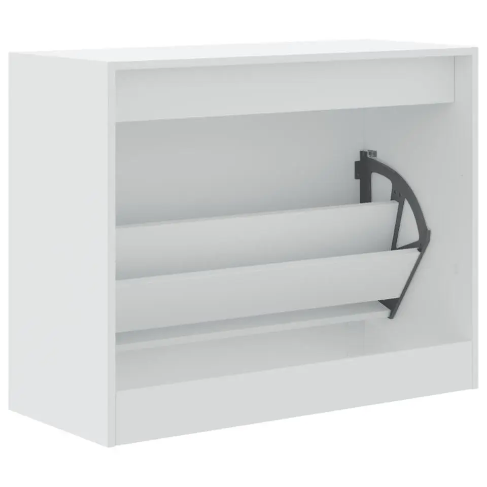 vidaXL - Schoenenrek - Wit - Bewerkt hout - 80 x 34 x 63 cm