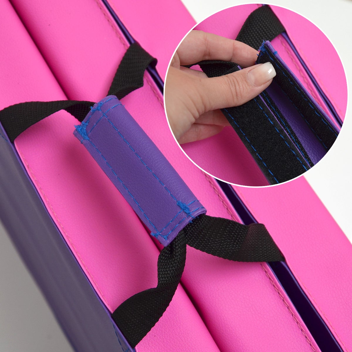 180x60 Opvouwbare Gymnastiekmat - 5cm Dikke Oefenmat Roze Aubergine
