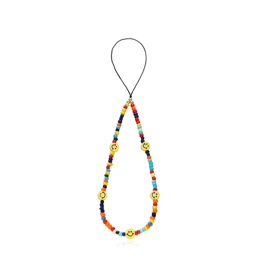 Universal Handy Kette Phone Charms Schmuck Anhänger Handgelenkschlaufe - Smiley (Bunt)