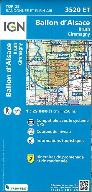 IGN - TOP25 3520ET BALLON ALSACE 1 25 000