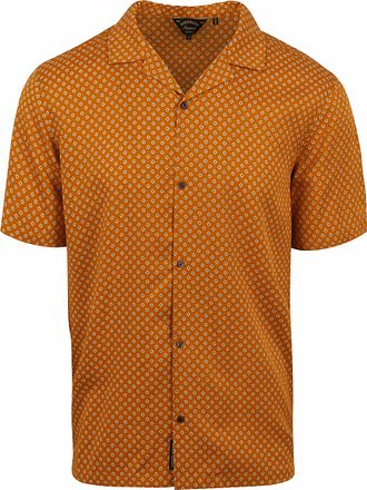 Superdry Overhemd Short sleeve Oranje Geo Tan Print M4010770A-2HI kopen