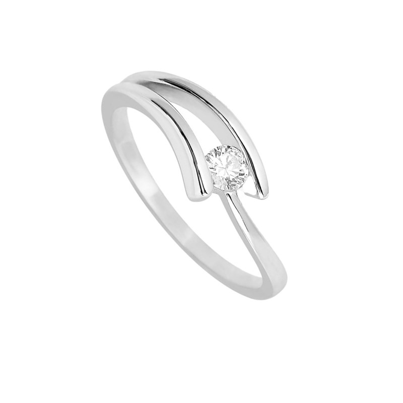 Bague Femme - Or 18 Carats - Diamant 0,14 Carats