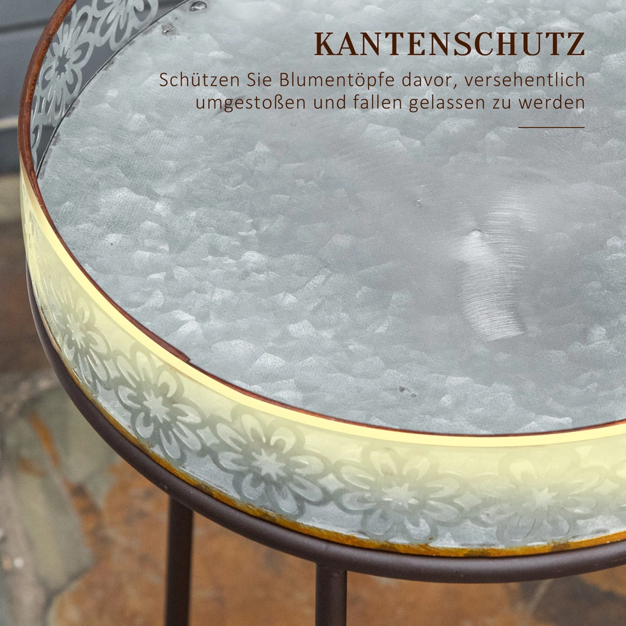 Outsunny Pflanzenregal-Set mit erhöhtem tischrändern bunt