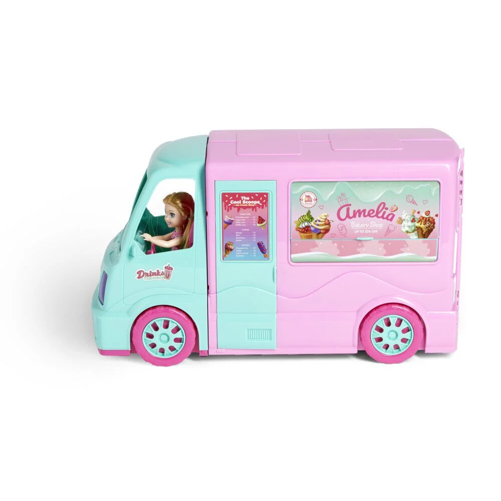Camion glace avec poupée Amelia 21 pièces