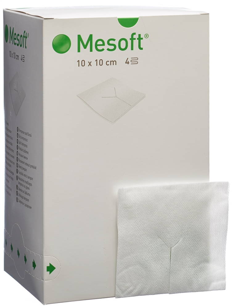 MESOFT Schlitzkompressen 10x10cm sterril 130 Stk