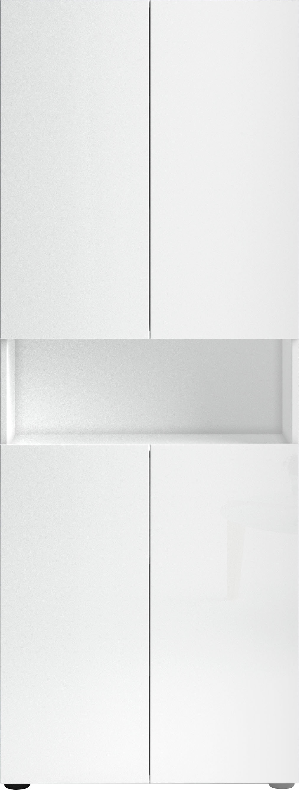 INOSIGN Hochschrank »MISTER, Hochschrank mit 6 geschlossenen und 1 offenen Fach« Made in Italy,hochglanz lackiert, Höhe 180 cm, mit Soft-Close Funktion