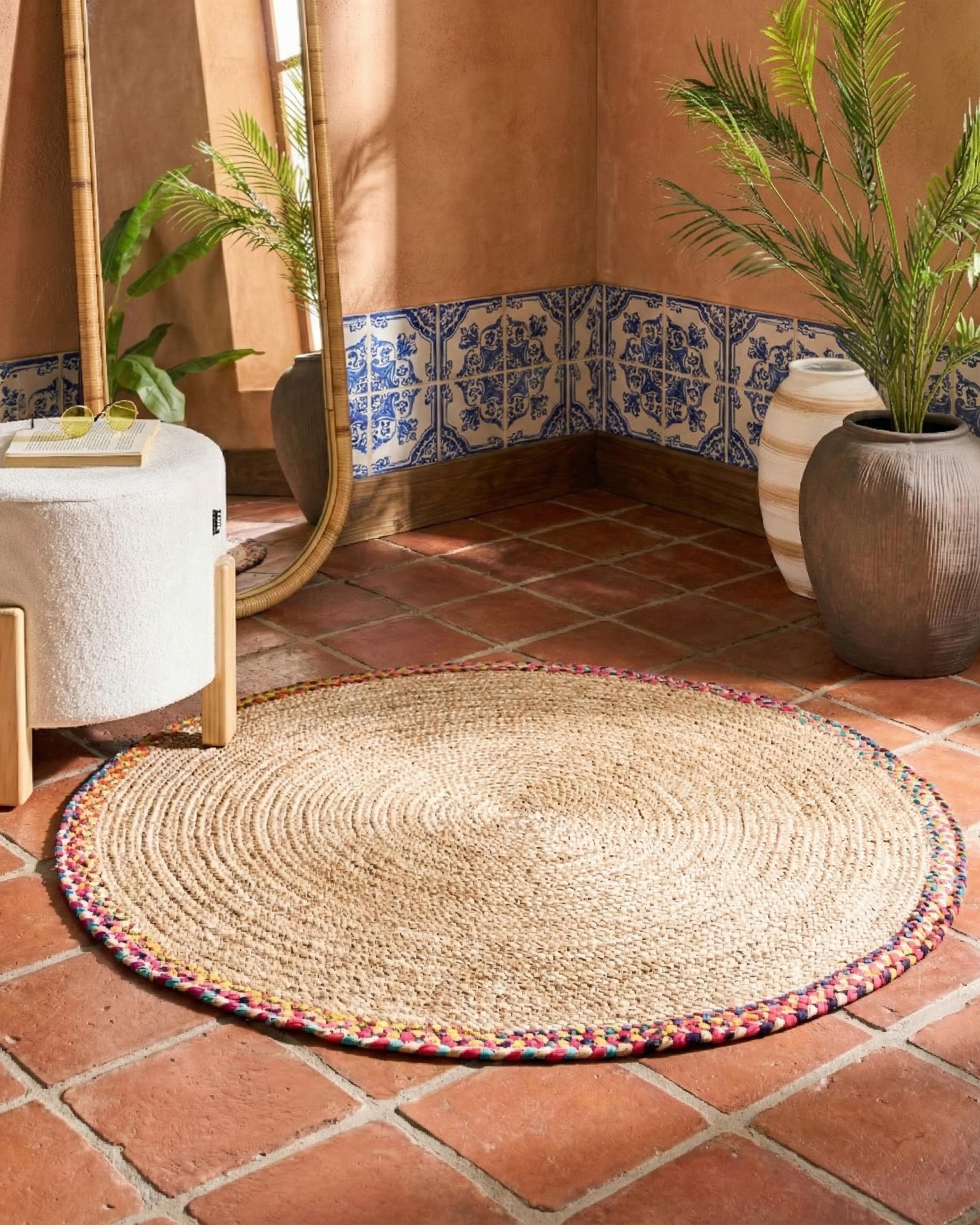 Vloerkleed SATARA Meerkleurig ø 120 cm Jute