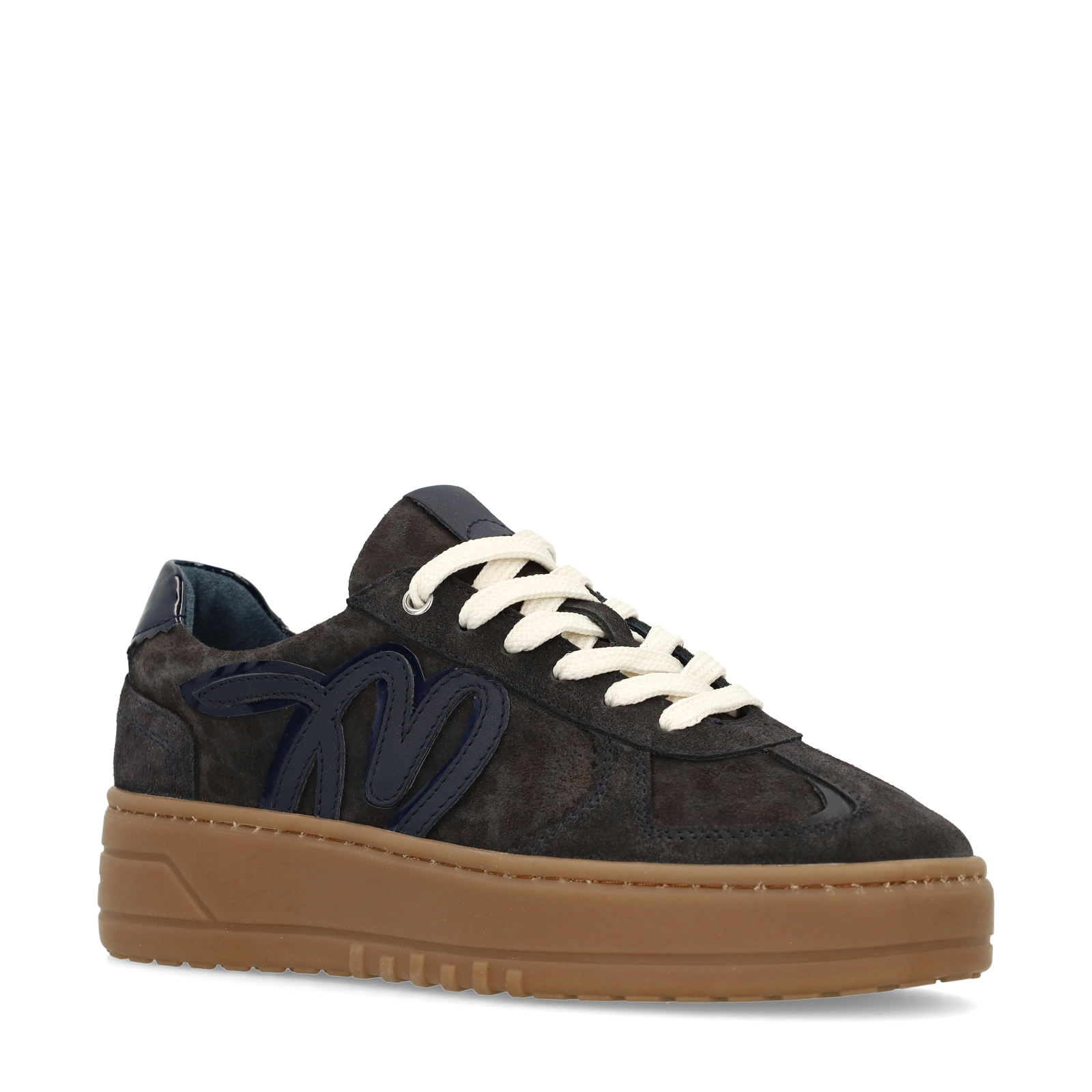 Donkerblauwe suède sneakers
