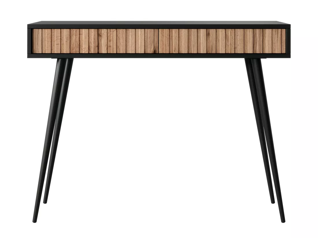 Coiffeuse - 104 cm - noir/chêne wotan - Bello