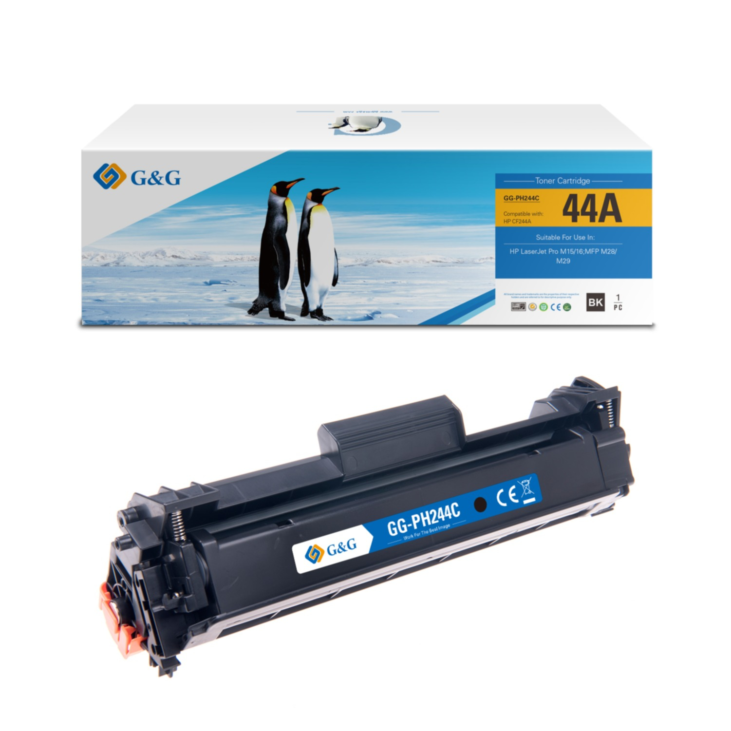 Ersetzt HP 44A Laser Toner Drucker Printer Tonerpatrone (1000 Seiten) - Schwarz