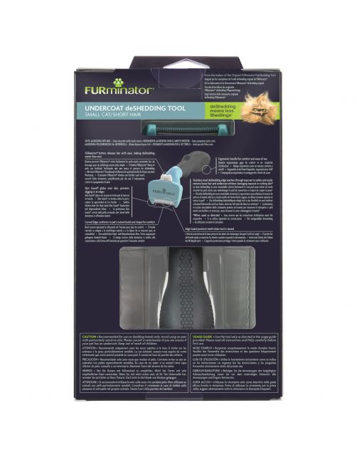 Furminator Cat Undercoat Tool - Short Hair - Kattenvachtkam - Turquoise Small